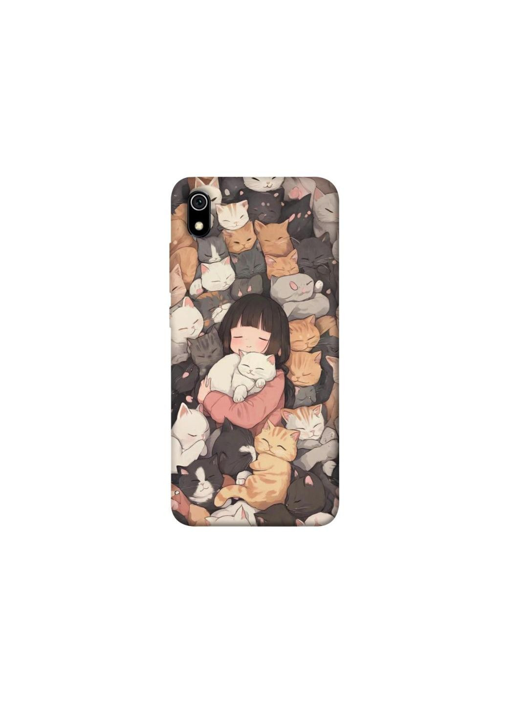 Чохол на Xiaomi Redmi 7A Girl with cats Frontalka (352209024)