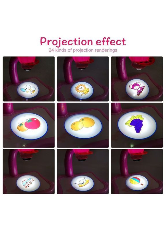 Дитячий стіл проектор для малювання зі світлодіодним підсвічуванням РОЖЕВИЙ No Brand (370275846)