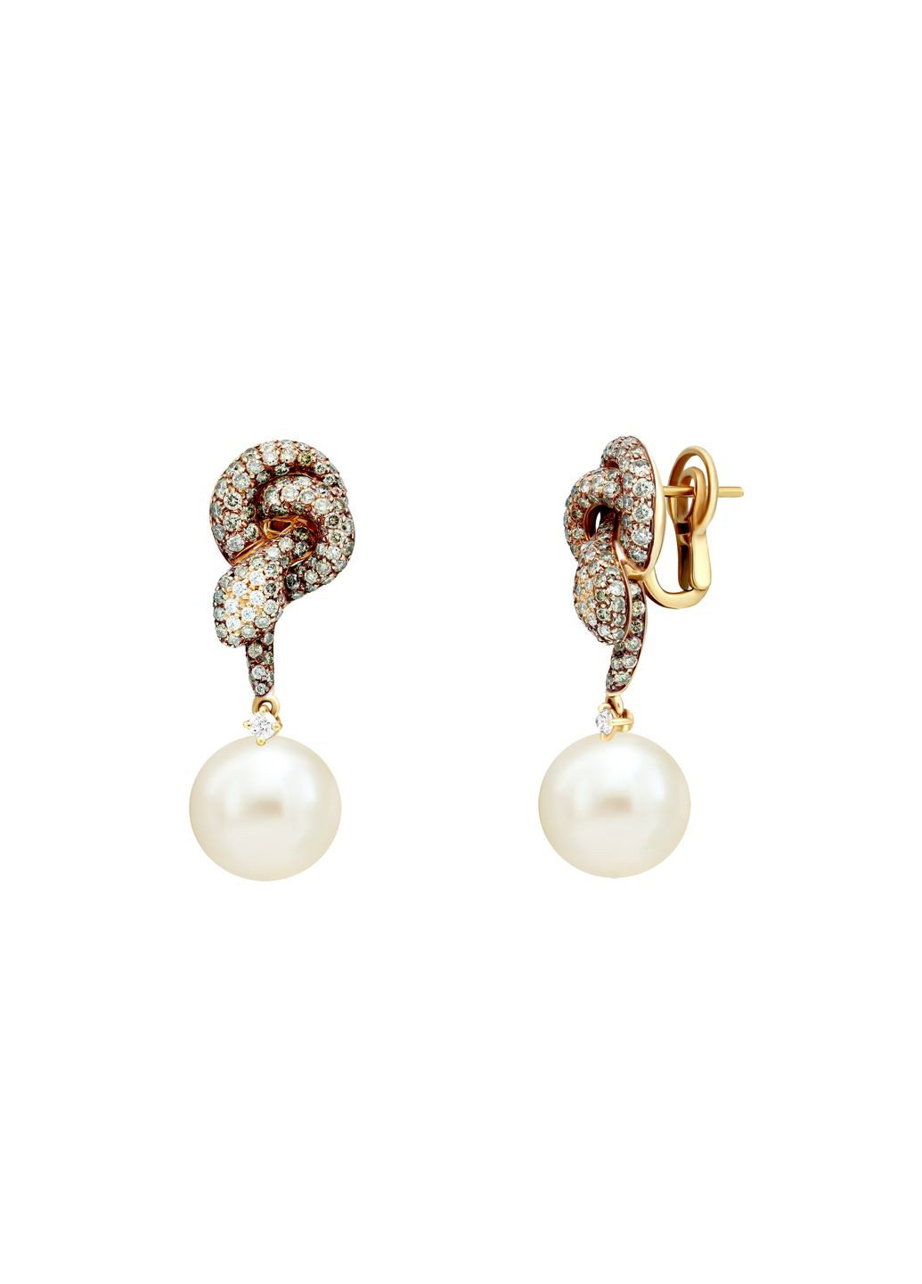 Сережки Utopia з рожевого золота з перлами 8-147 886 Zarina (334875112)