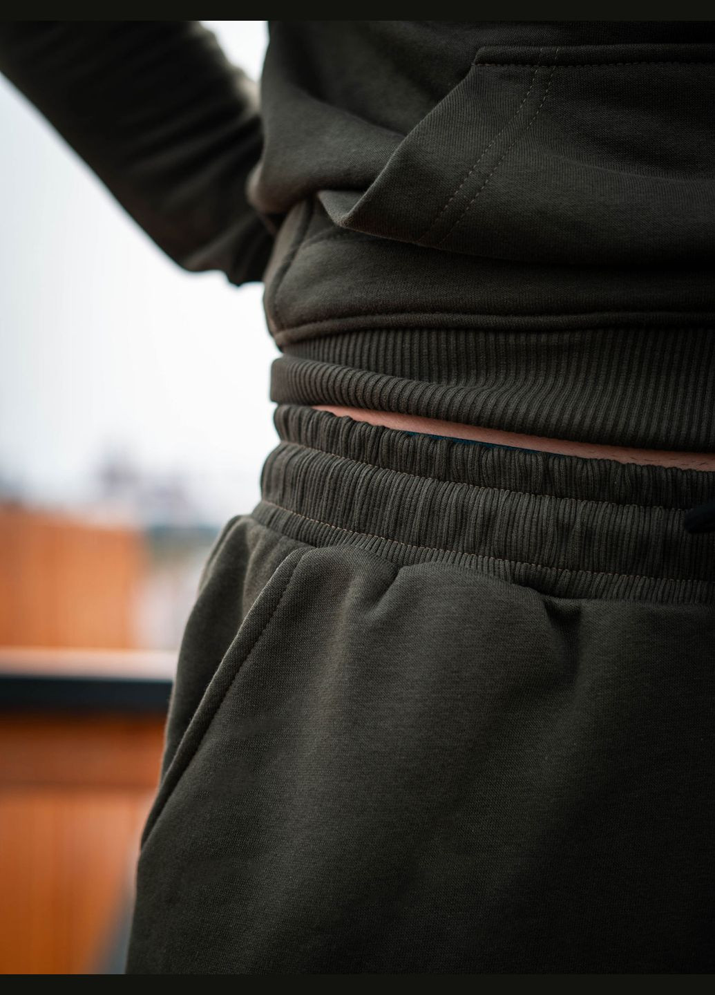 Хаки спортивные демисезонные джоггеры брюки Custom Wear