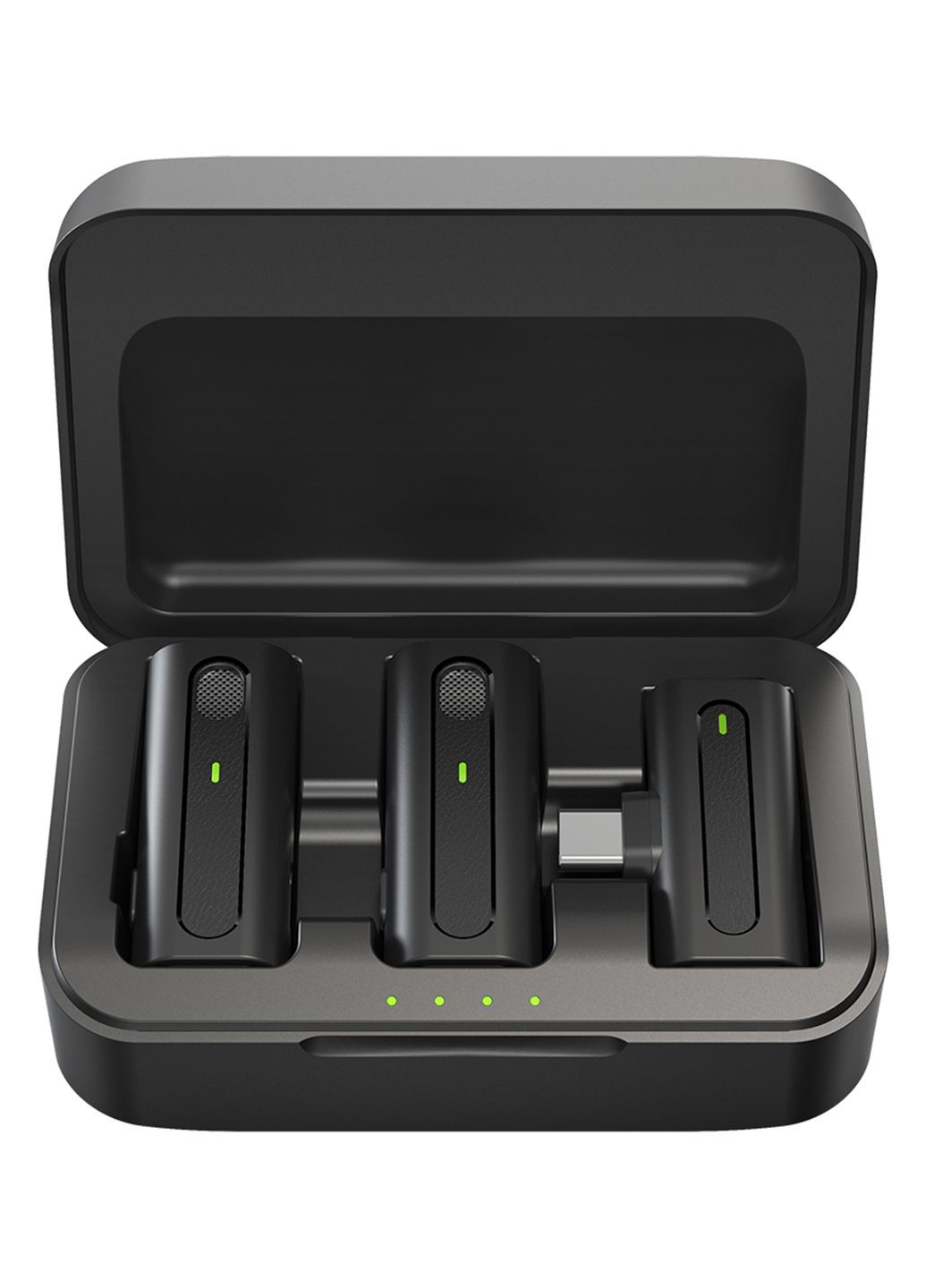Подвійний бездротовий петличний мікрофон з приймачем та кейсом для заряджання Type-C M9-2C Plus UFT (316634763)