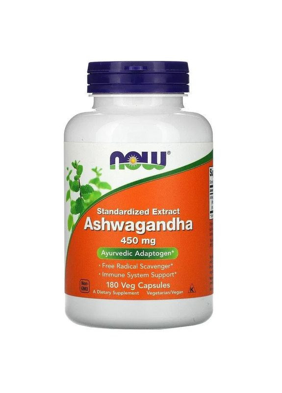 Ашваганда Ashwagandha, 450 мг, 180 капсул Now Foods (361117406)