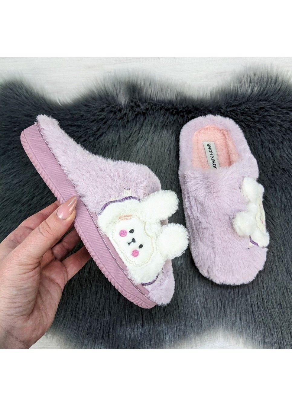 Сиреневые тапочки детские теплые Jomix