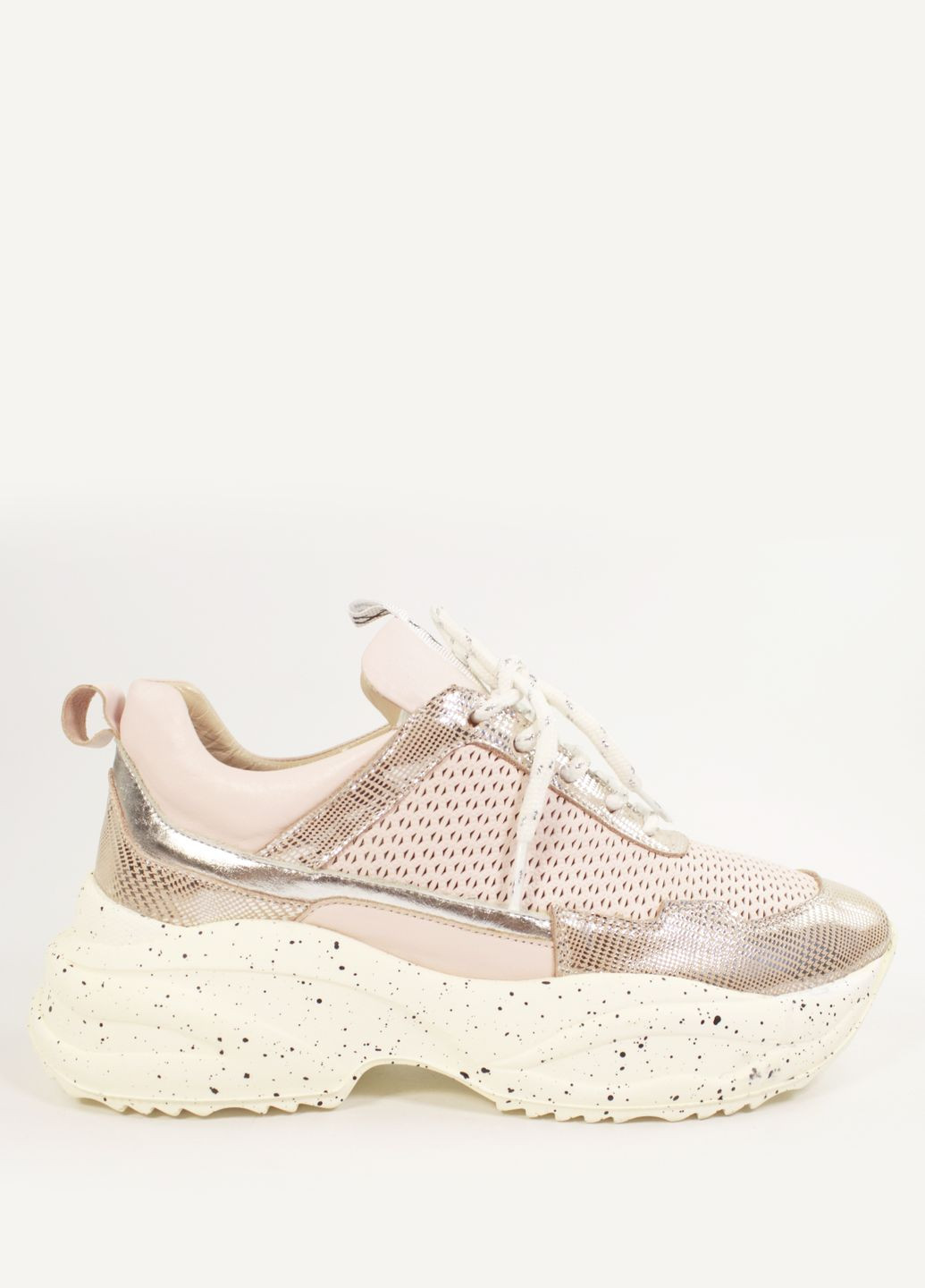 Кожаные кроссовки с массивной подошвой It-Girl пудровые лето (330752347)