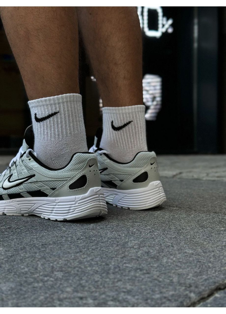 Цветные всесезонные кроссовки p-6000 натуральная кожа, серые Nike --8029