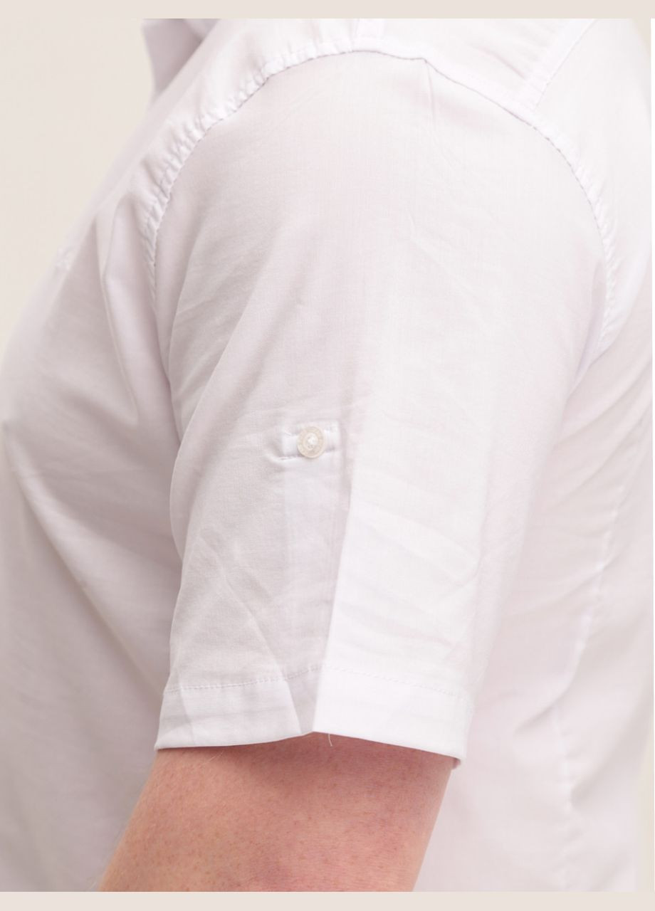 Белая повседневный рубашка однотонная Jean Piere