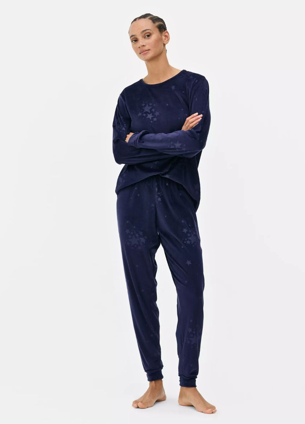 Синяя всесезон мягкая плюшевая пижама plush star pyjama set домашний комплект свитшот + брюки Primark