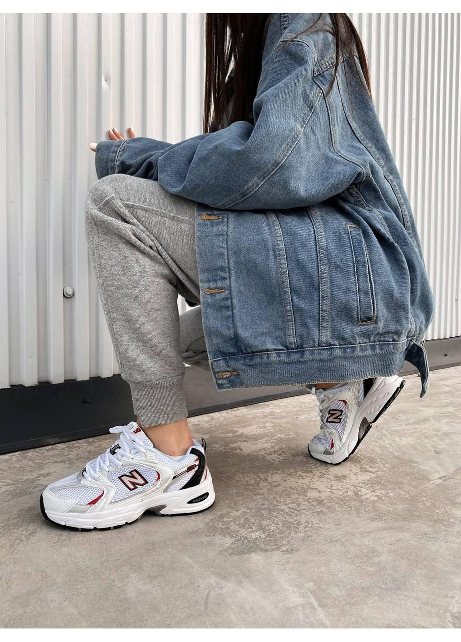 Белые демисезонные кроссовки мужские new balance 530 white silver red нью беланс 530 No Brand