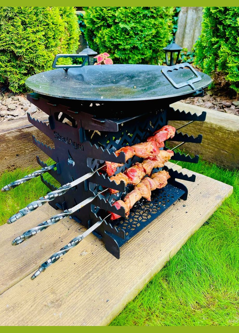 Вертикальный эко мангал Атаман мангал/печь/гриль НЕ КРАШЕНЫЙ Kozak Grill (336380028)