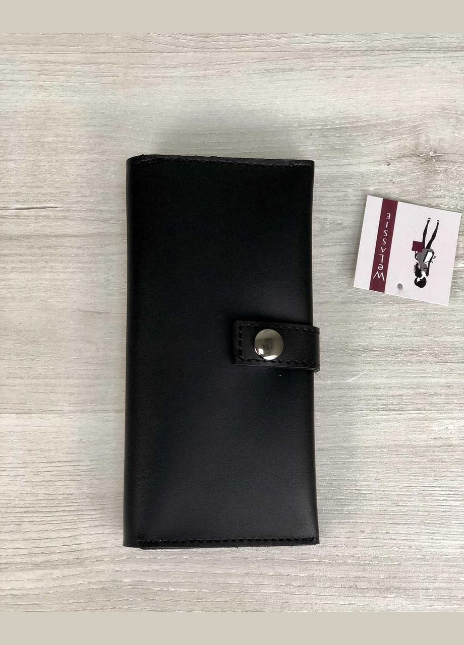 Кошелек женский на 2 отделения для купюр мягкая экокожа черного цвета WeLassie (298571152)