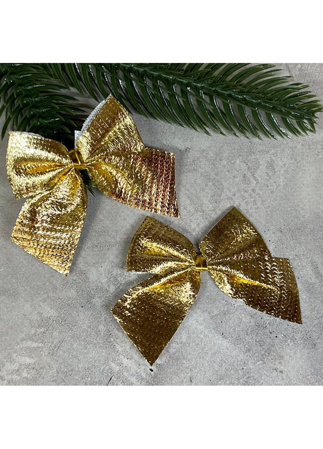 Новогодний декор -Бантик, золото, 5*5,5 см, 1 пара, арт 019223 No Brand (364197231)