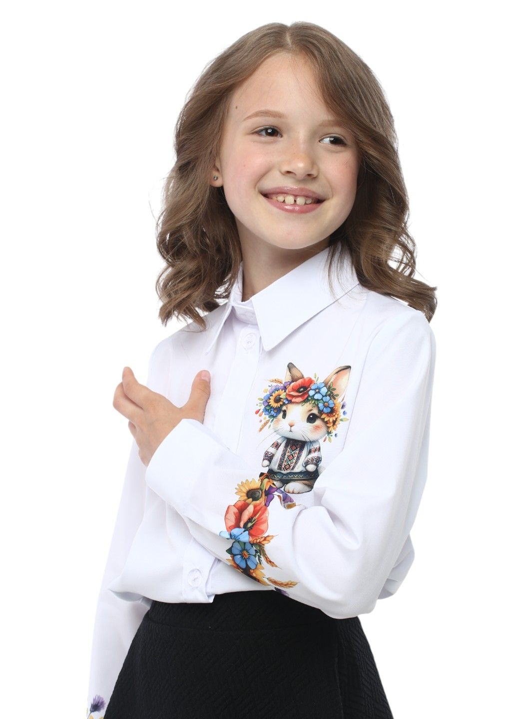 Белая кэжуал рубашка с орнаментом Leka