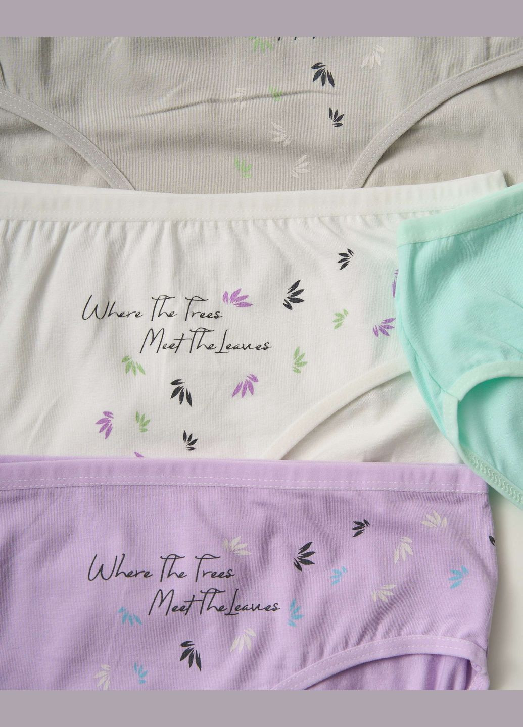 Батальные трусики пастельные с листиками 5 шт. Nicoletta (322126848)