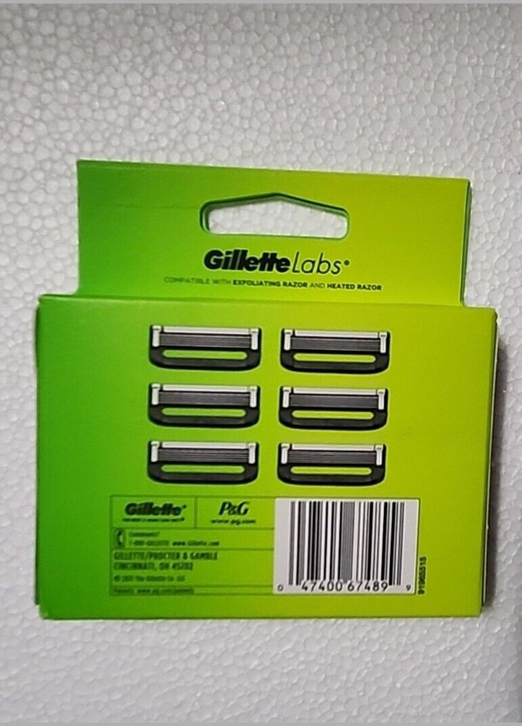 Сменные картриджи Labs с отшелушивающей полоской (6 шт) Gillette (278773591)