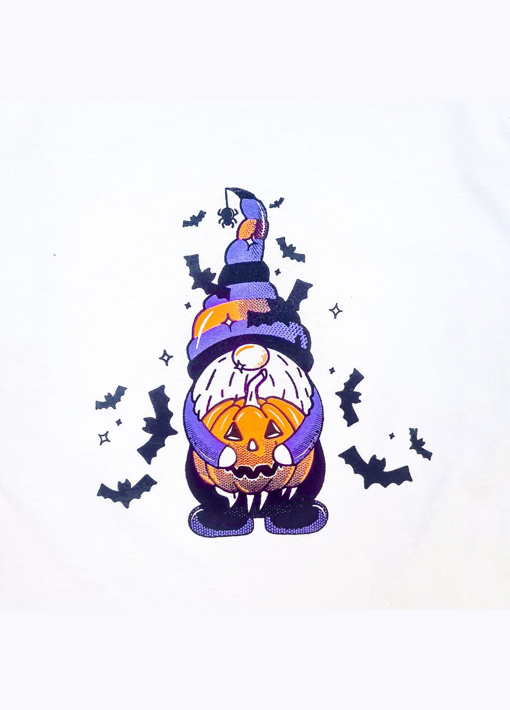 Біла футболка чоловіча з принтом halloween gnome білий dexter's