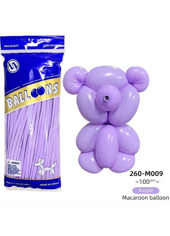 Повітряні латексні кулі ШДМ purple 100 шт. No Brand (345705602)