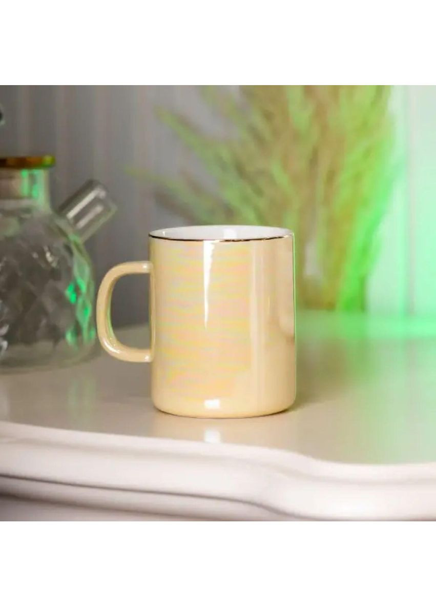 Чашка фарфоровая Glaze 420мл в зеркальной глазури HPCYM0763Y Happy Life (370974359)