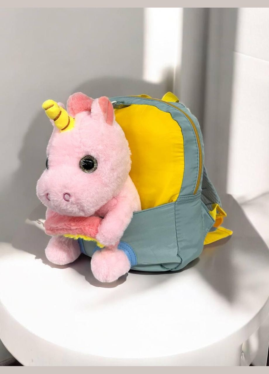 Рюкзак с мягкой игрушкой единорогом – детский рюкзачок 2 в 1 No Brand (346440138)
