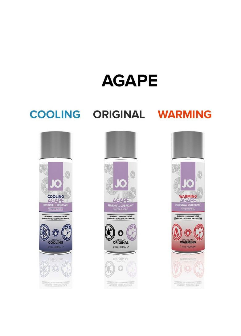 Охолоджуюча змазка AGAPE — COOLING (60 мл) без гліцерину, гліколю та парабенів System JO (293819311)