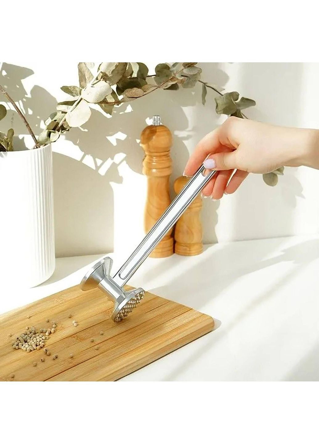 Кухонний молоток двосторонній для відбиття м'яса та відбивних алюмінієвий литий 22 см Kitchen Master (304266843)