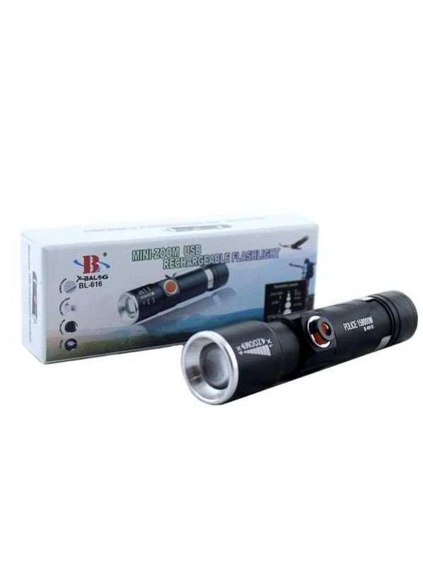 Ліхтарик ручний на акумуляторі USB зарядка (1756375751) Bailong BL-616-T6 (326811538)