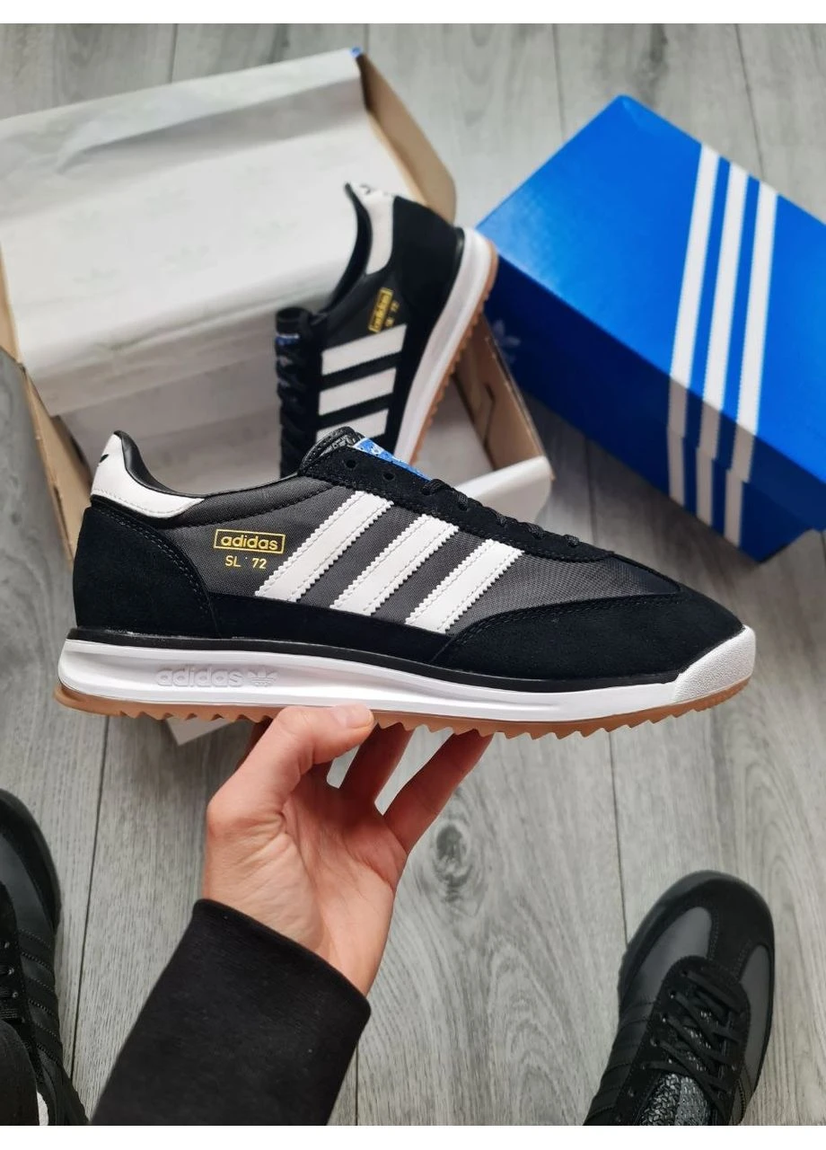Чорні кросівки чоловічі adidas sl 72 rs black адідас сл 72 чорні демісезон No Brand