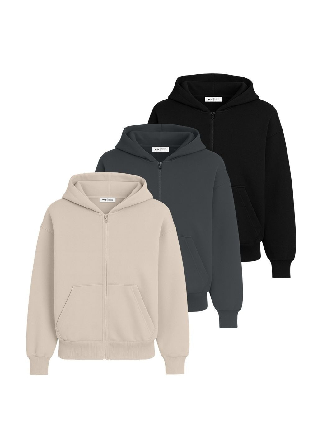 Набор мужской худой базовый 3шт комбинированный Бежевый/Темно-серый/Черный RAY PREMIUM LOOSE (363186033)