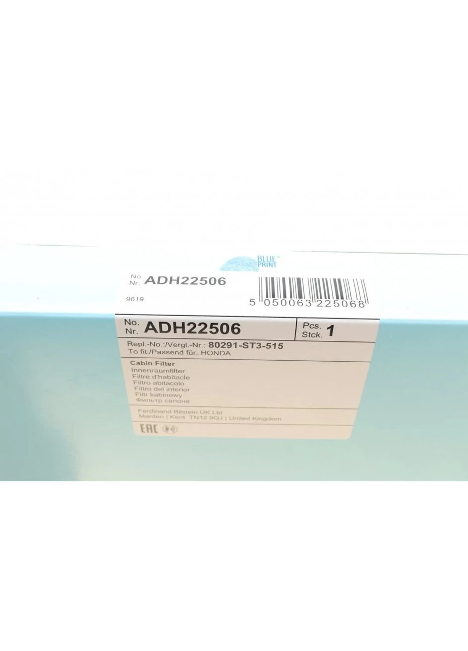 Фильтр салона Honda (пр-во) ADH22506 Blue Print (366168163)