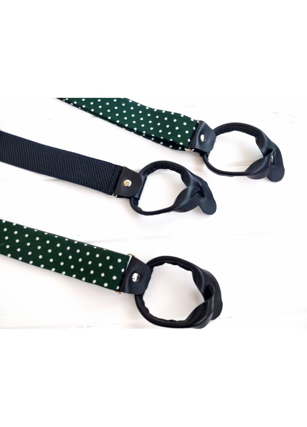 Зеленые подтяжки на пуговицах и бабочка Major Style (367982954)