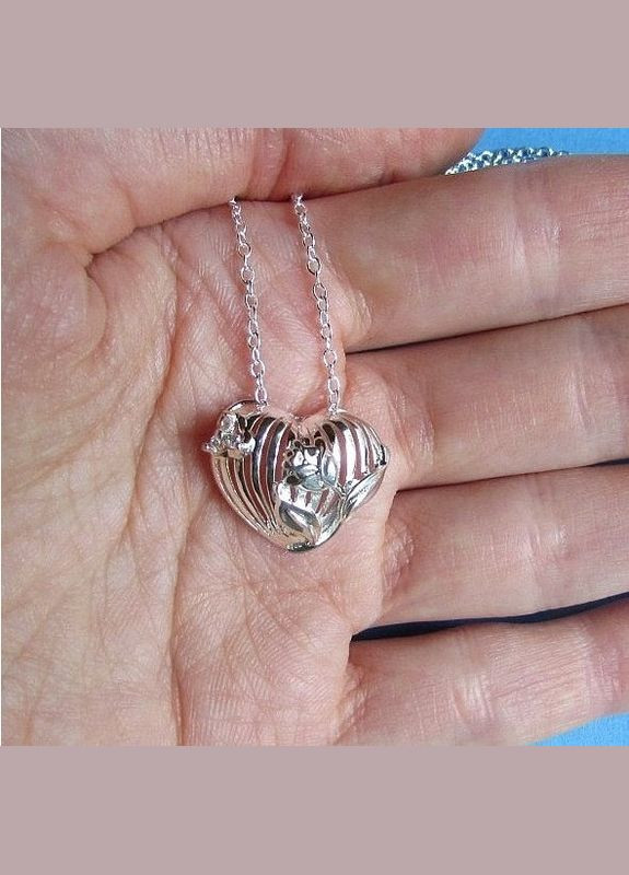 Посеребрённый кулон на цепи Сердце с тюльпанами Fashion Jewelry (338431178)