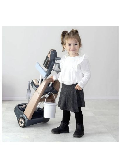 Игровой набор Тележка для уборки Ровента с ручным пылесосом и аксессуарами (7600330326) Smoby Вiзок для прибирания Ровента з ручним пилососом та (364659607)