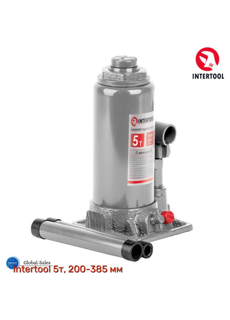 Домкрат гідравлічний 5 т х 355 мм одноштоковий (в кейсі) (GT0053) Intertool (353493781)