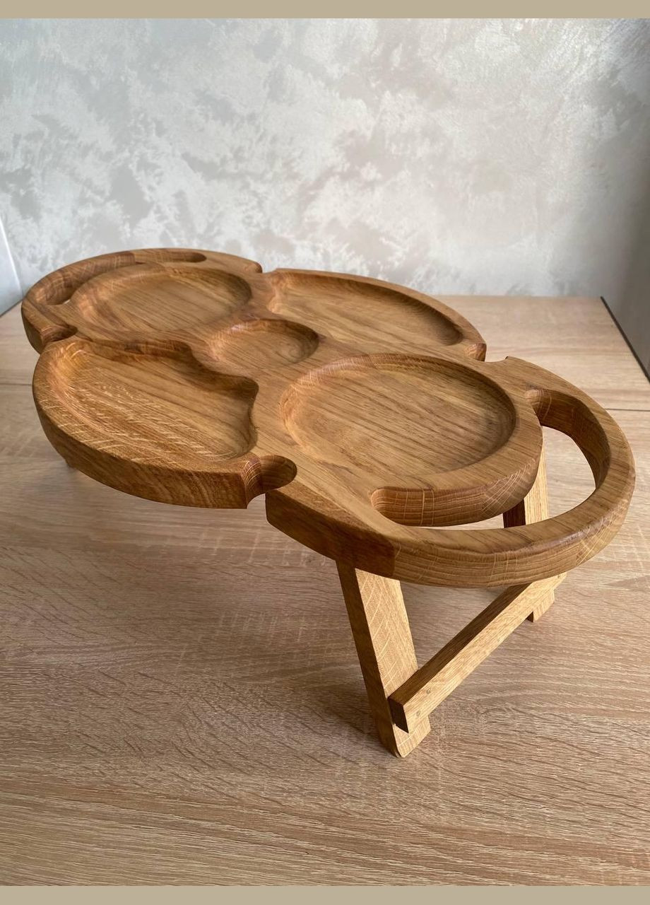 Винний столик Дуб з ручками 50x30x17 No Brand (330774495)