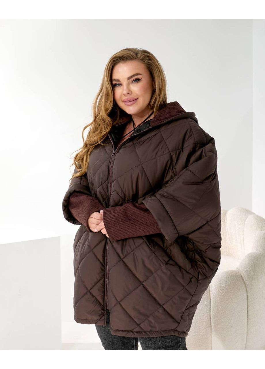 Коричневий демісезонний Пуховик Style Point