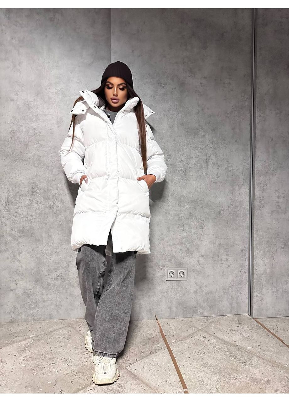 Белый зимний Пуховик No Brand