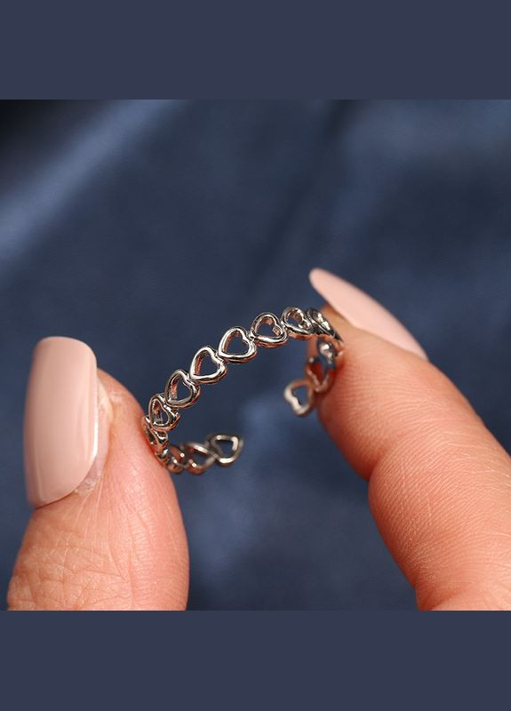 Жіноче кільце у формі серця регульоване каблучка з сердечками No Brand (340463767)