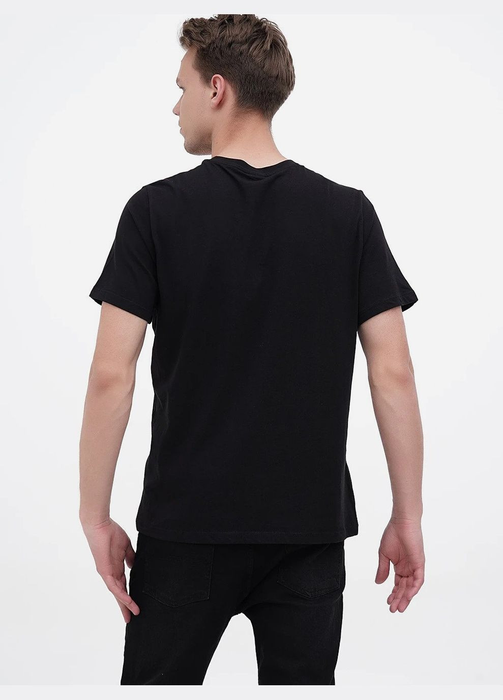 Чорна футболка бавовняна трикотажна для чоловіка 1036336 чорний H&M