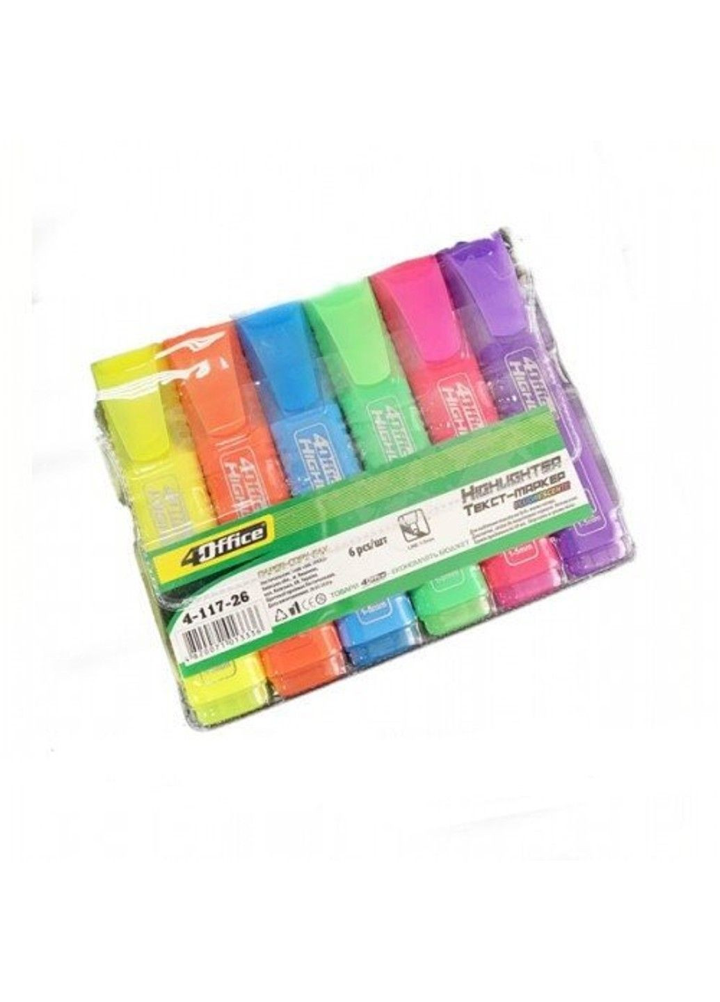 Набор маркеров текстовых 6шт 1-5мм, 4-117-26 4Office (294337019)