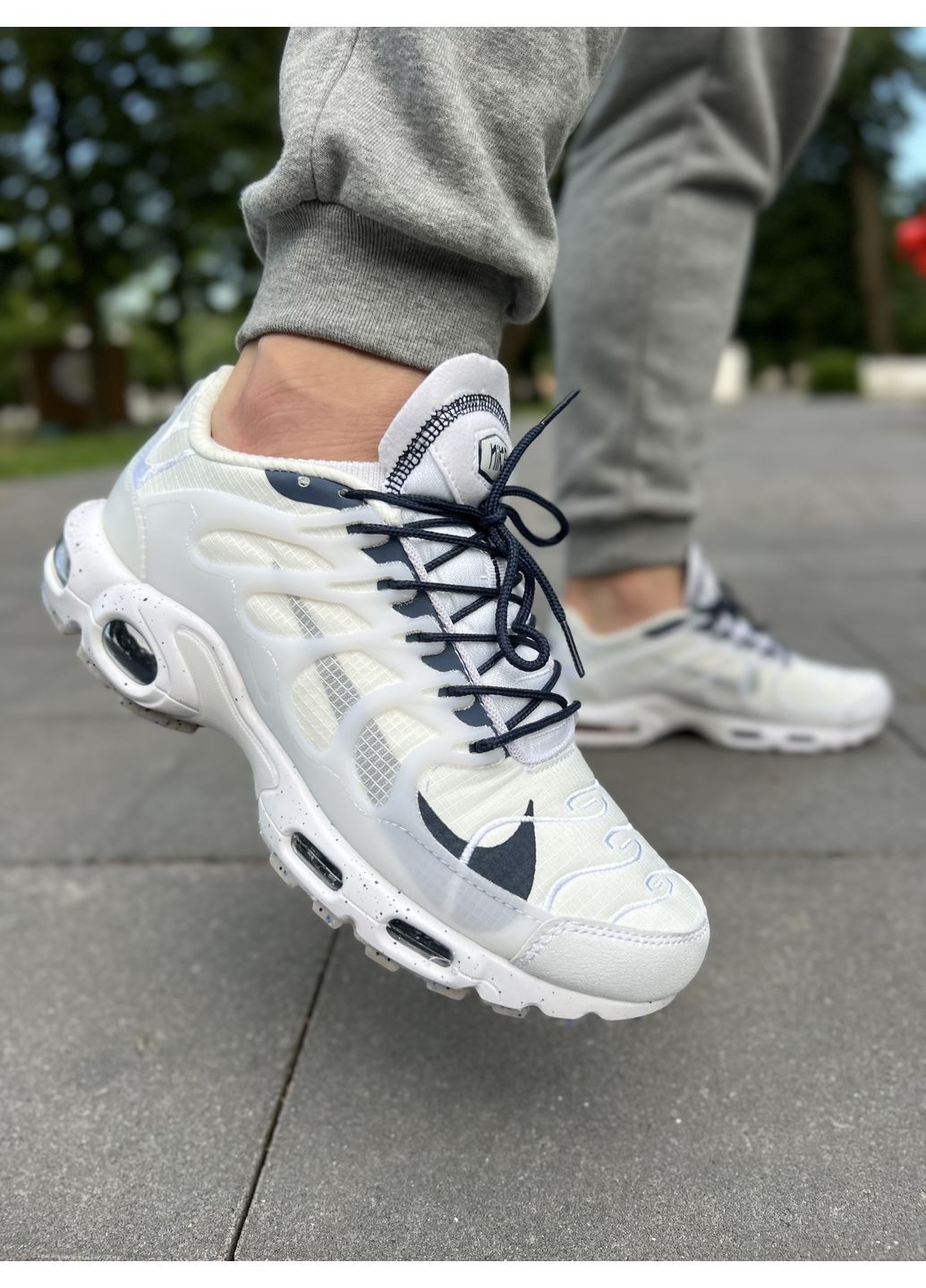 КРОСІВКИ ЖІНОЧІ NIKE AIR MAX TN TERRASCAPE PLUS WHITE BLUE НАЙК АІР МАКС ТН ПЛЮС No Brand білі демісезони (368854983)