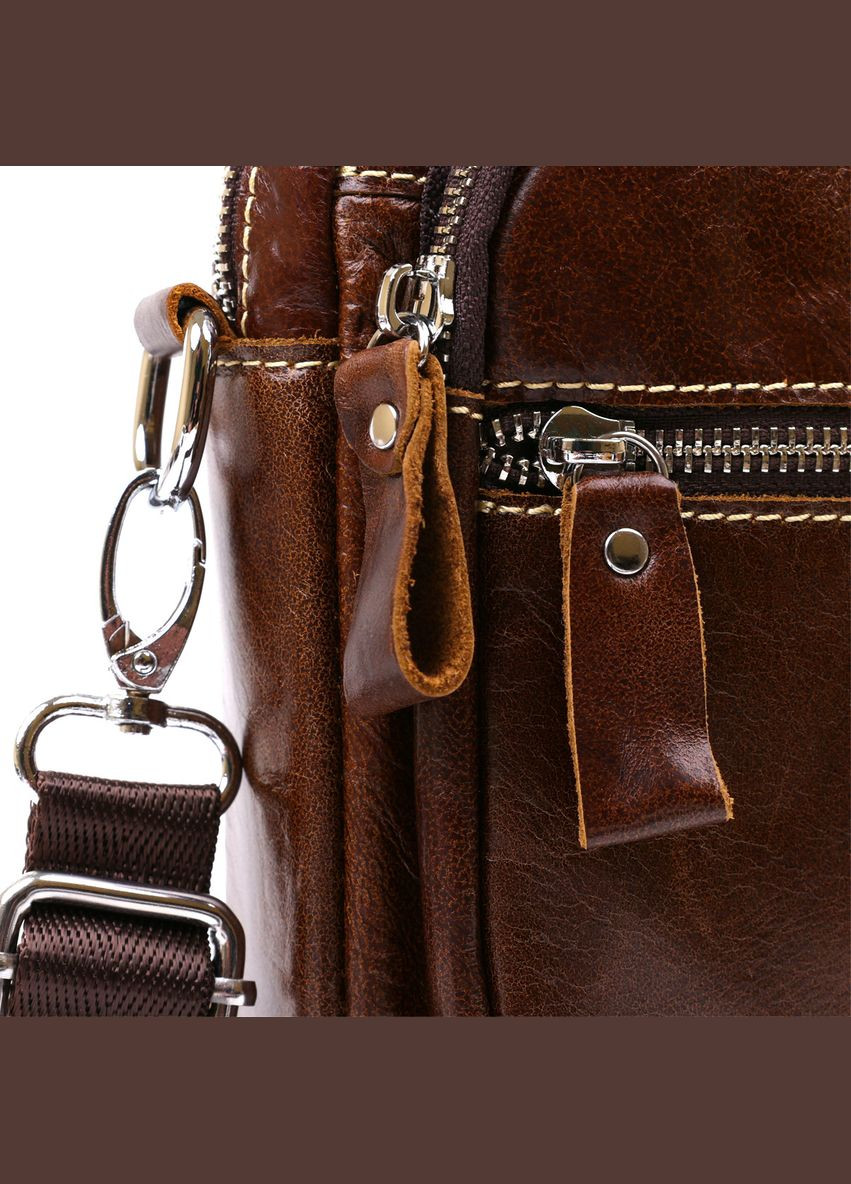 Невелика чоловіча сумка із натуральної шкіри 20478 Коричневий Vintage (329147581)