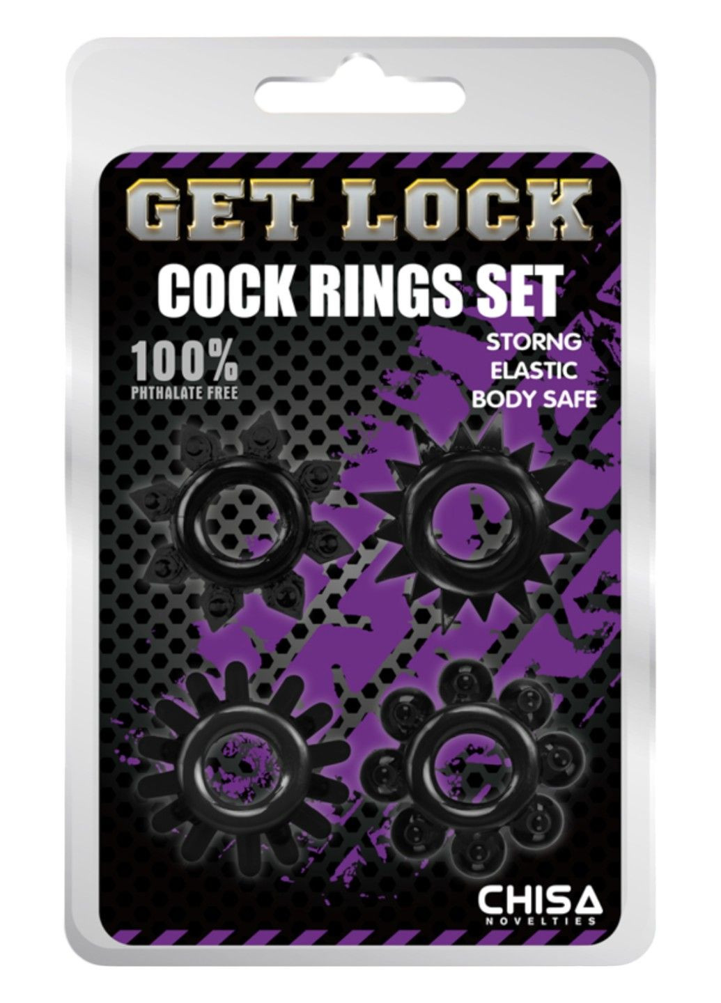 Набір з 4 ерекційних кілець "Cock Rings Set Black" Chisa GK Power (303355021)