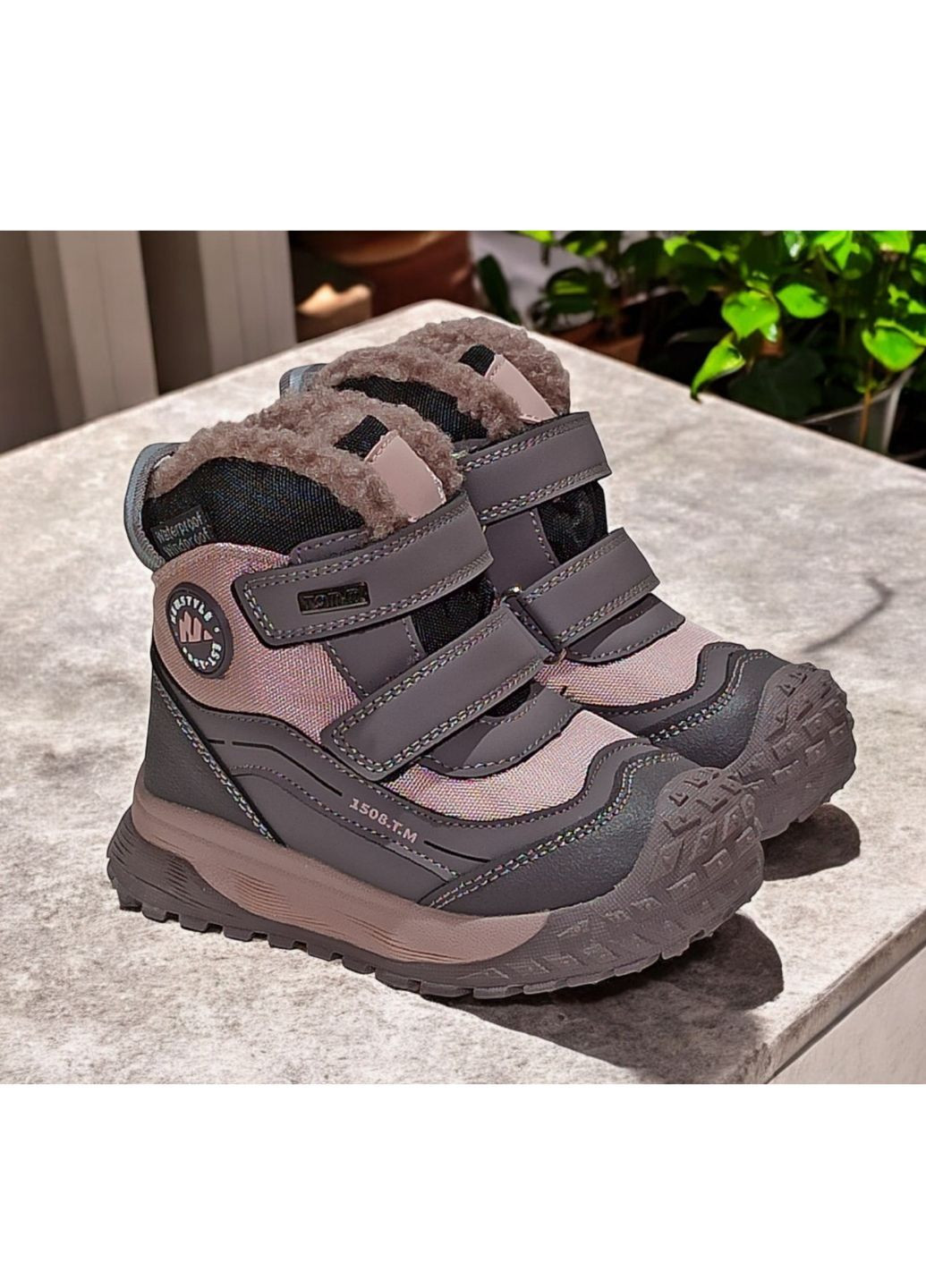 Фиолетовые зимние ботинки для девочки арт., pink-purple Tom.M