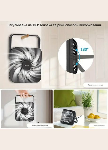 Настільний вентилятор USB Gaiatop df-01 чорний 3 швидкості No Brand (317254167)