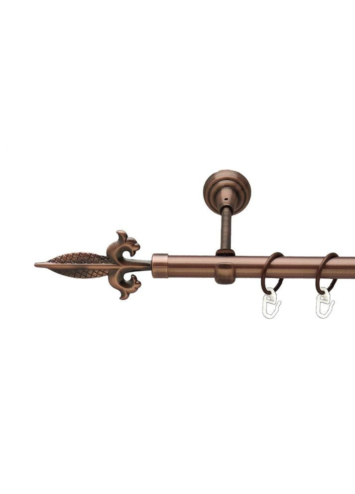 Карниз Генуя металевий однорядний відкритий гладка труба Мідь 19 мм 160 см (00-00011664) ORVIT (300280880)