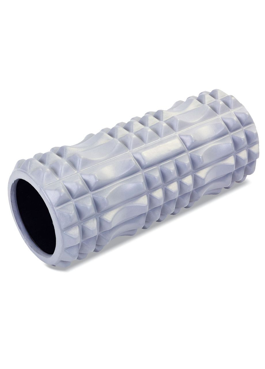 Ролер масажний циліндр (ролик мфр) заповнений піною 33см Grid Spine Roller EVA (d-13см, Сірий) (FI-5712_Сірий) Zelart (361435186)