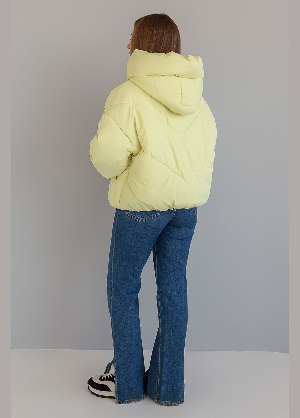 Кислотно-жёлтая зимняя зимняя куртка селин (01210-yellow44) MioRichi