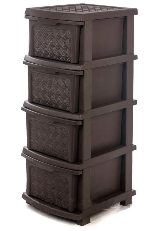 Пластиковый комод "R-plastic" (34*40*86см), коричневый No Brand (316152784)