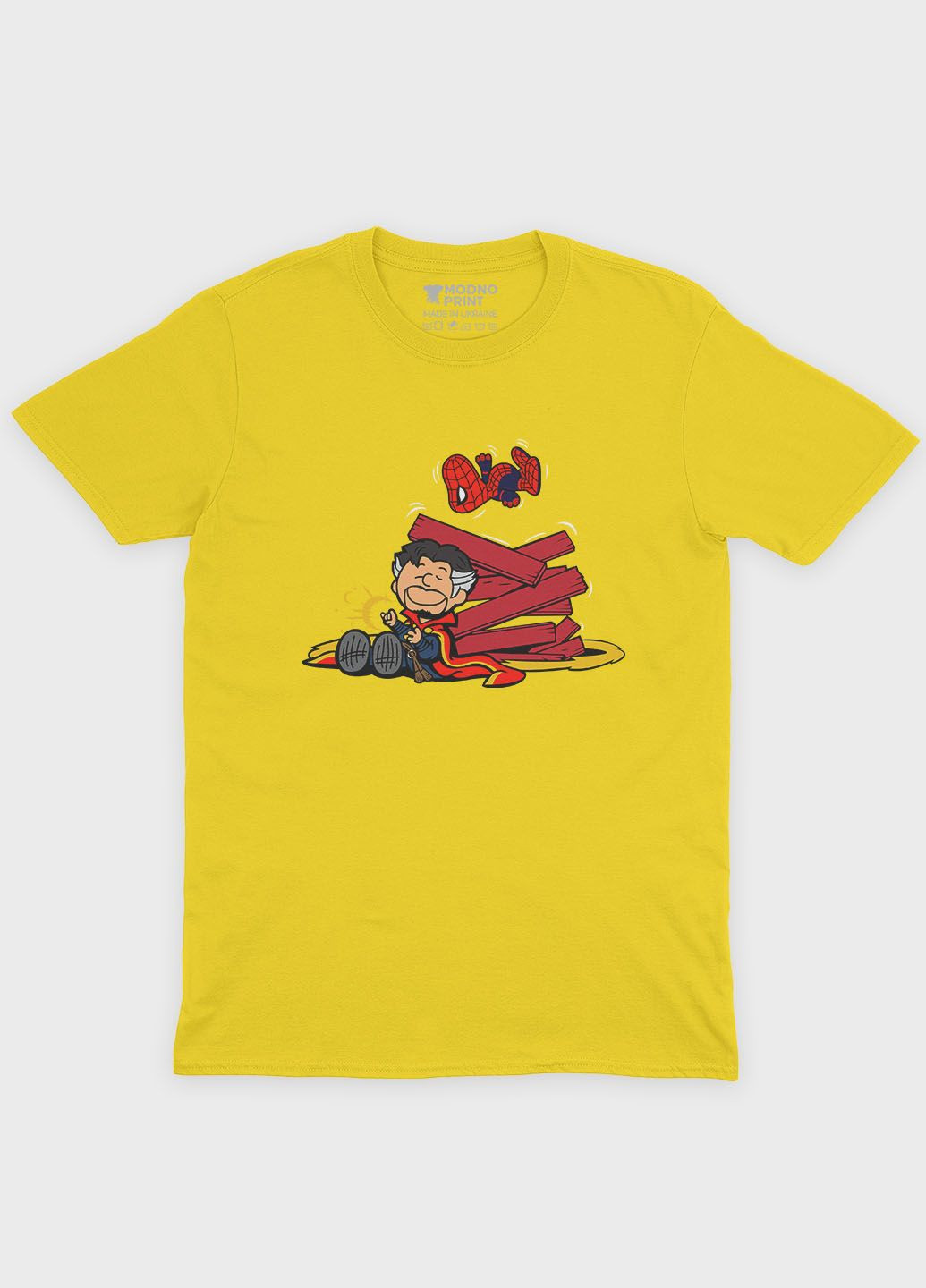 Желтая демисезонная футболка для девочки с принтом супергероя - доктор стрэндж (ts001-1-sun-006-020-009-g) Modno