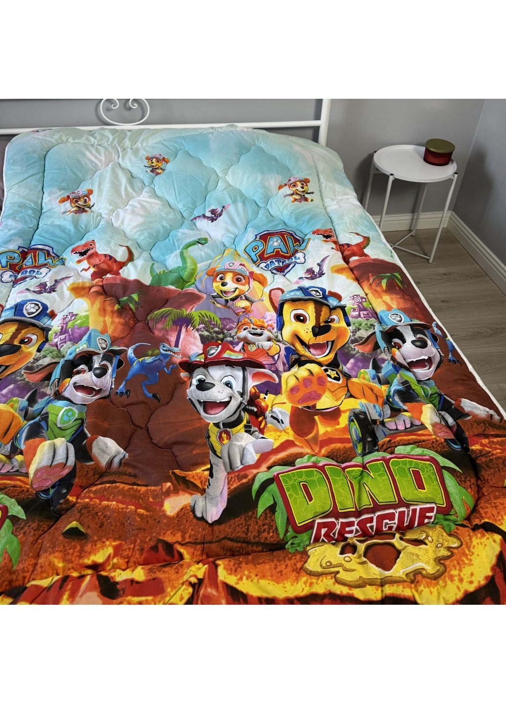 Детское одеяло односпальное 150х210 холлофайбер голубое Щенячий патруль осень/зима/весна DT1 Ananasko (368239359)