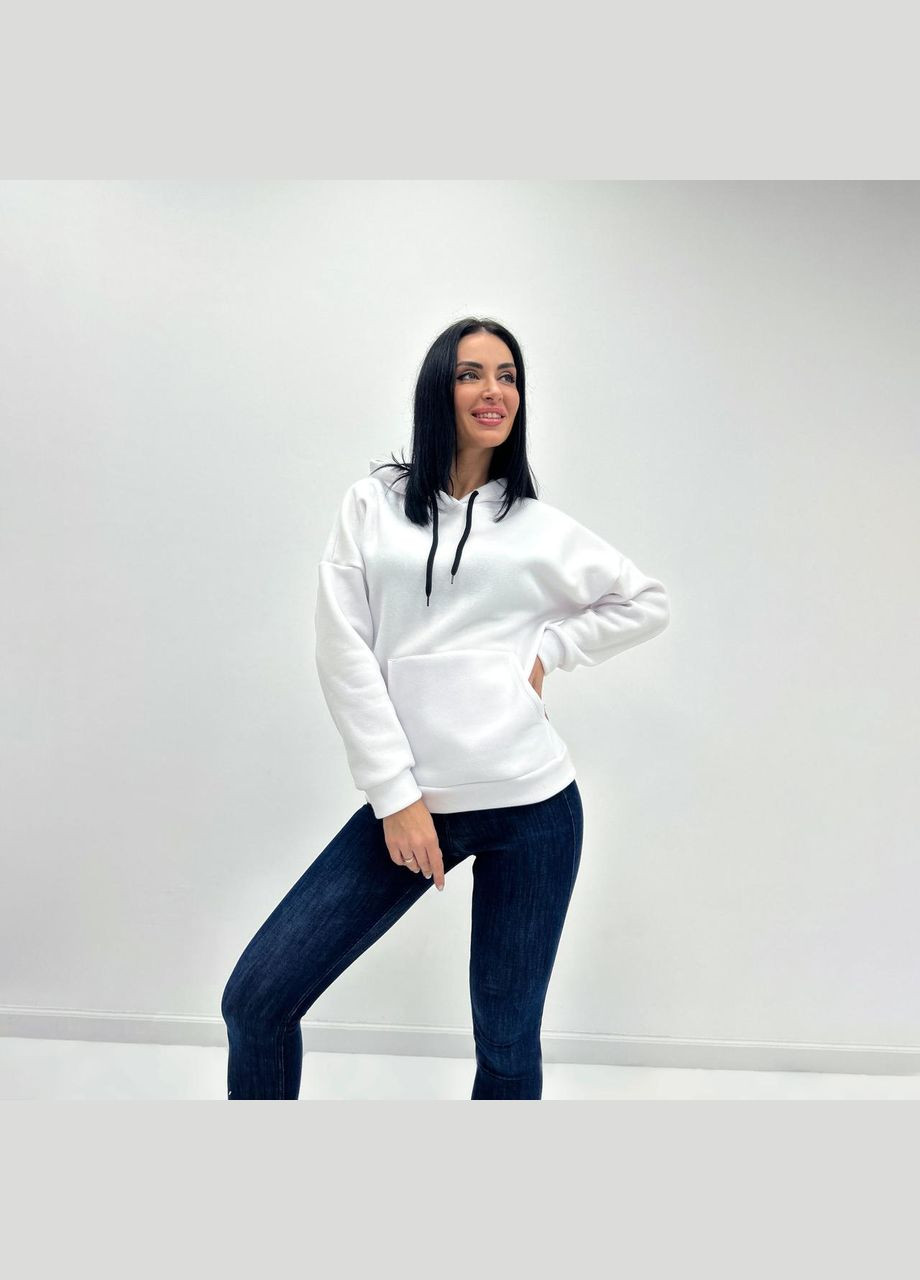 Белый демисезонный однотонный батник с капюшоном Fashion Girl